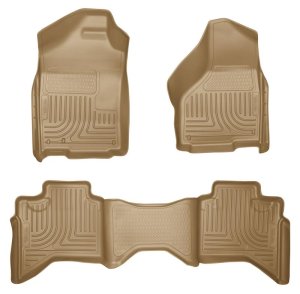 Dodge Ram 2500 Floor Liners - Front + Rear - Husky Liners - WeatherBeater - Tan - `03-`08